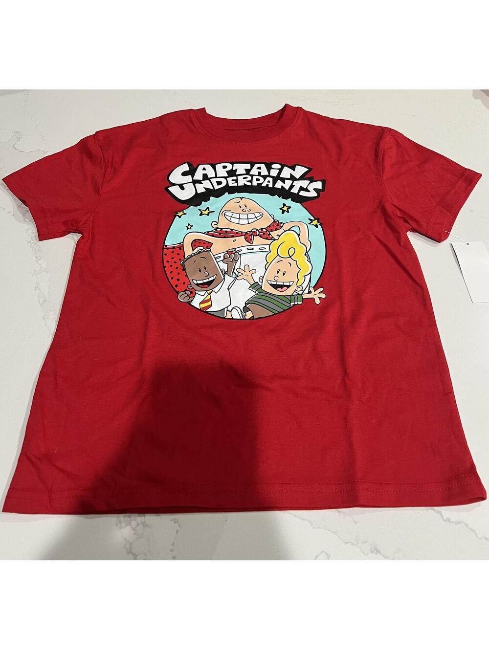 Captain Underpants, Boys, Graphic T-Shirt, Size Medium, Red